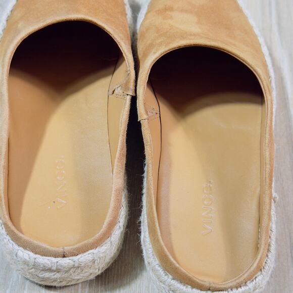 VINCE Ulla Espadrille Fall Tan Suede Platform Mules Slip On Size 7 - Picture 5 of 9